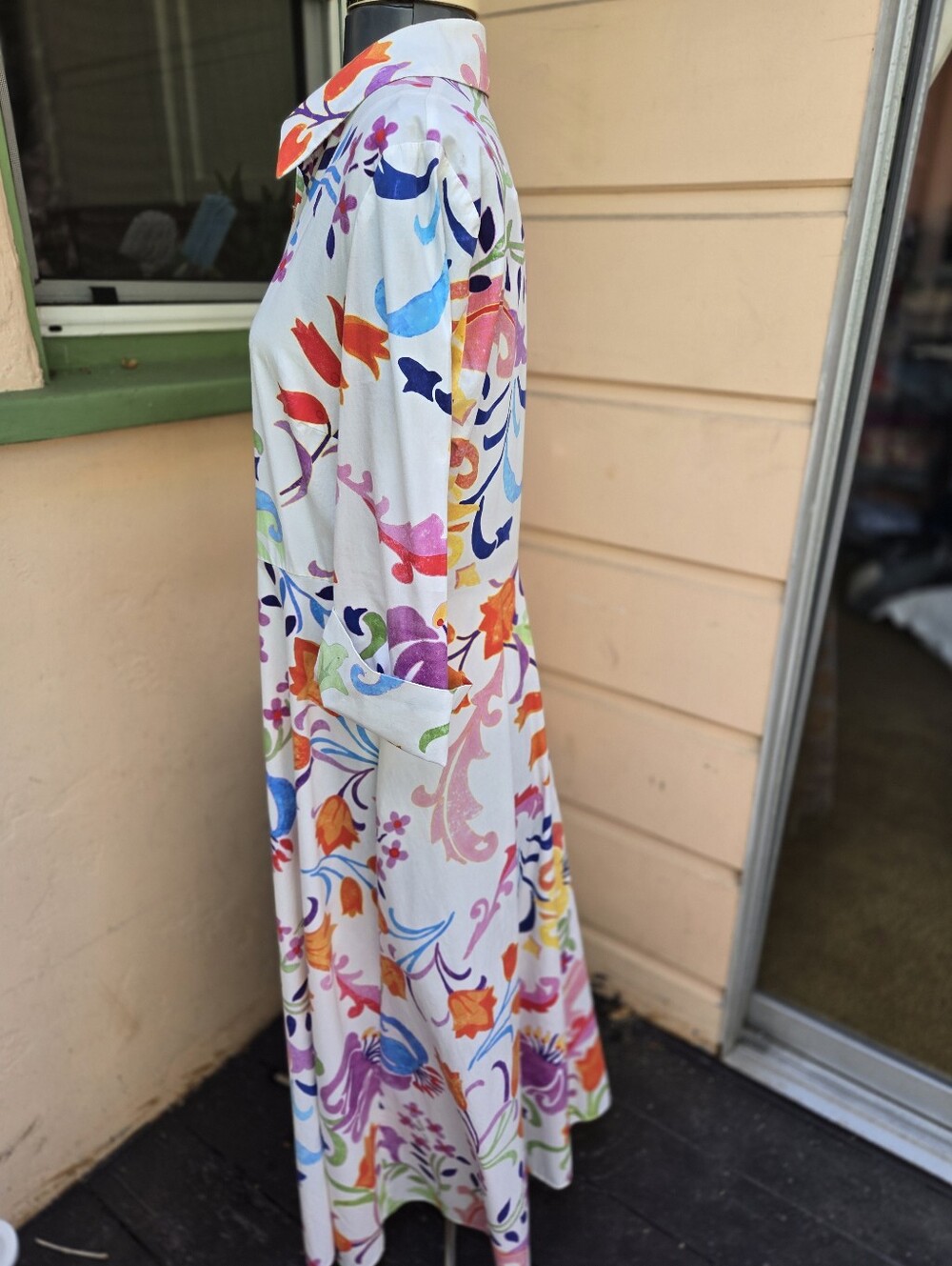 Vibrant Zara Summer Floral Button-Down Shirt Dress Size 10 - Picture 3 of 9